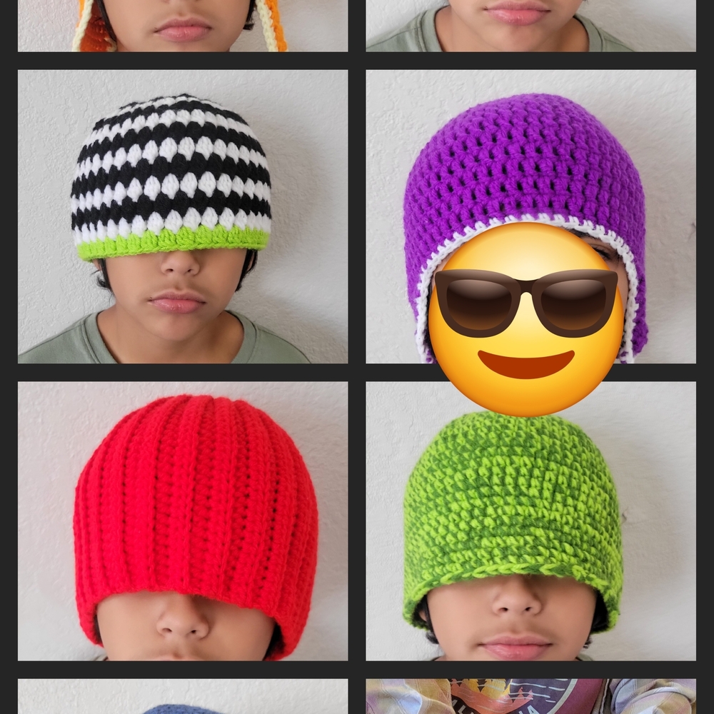 Adult Size colorful Handmade Beanies.  Price is for Individual Hat. Not The Set.
